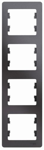 Рамка вертикальная Systeme Electric Glossa 4-м. графит фото Рамка вертикальная Systeme Electric Glossa 4-м. графит картинка